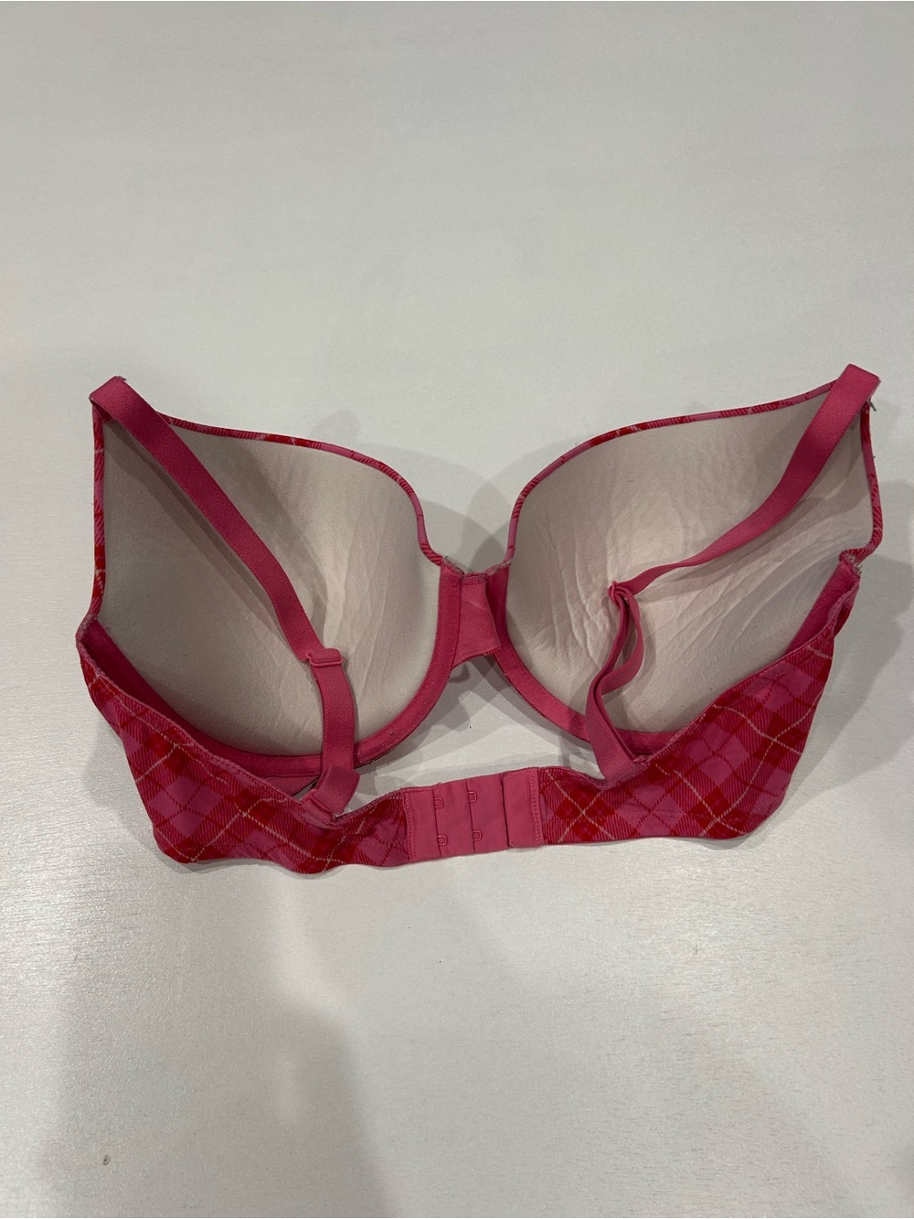 PINK Victoria's Secret Pink & Red Plaid T-Shirt Bra - Picture 2 of 5